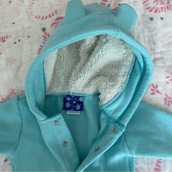 Kickee Pants Fleece Coverall with Sherpa-Lined Hood Size 6-12 months - Picture 3 of 7